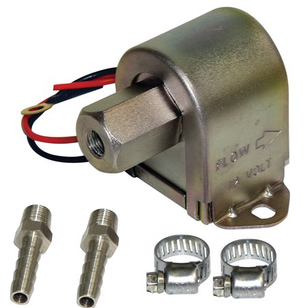 Electric fuel pump 4 to 8 psi pump with barbs & clamps