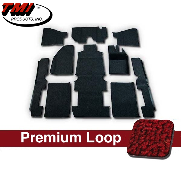 TMI Carpet Kit 10pc Bug 58-67 RHD Brick Red Premium Loop with binding