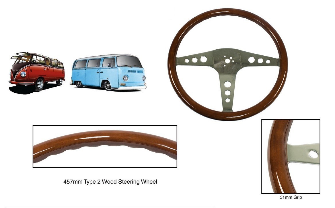 Kombi Type 2 Classic Wood Steering Wheel