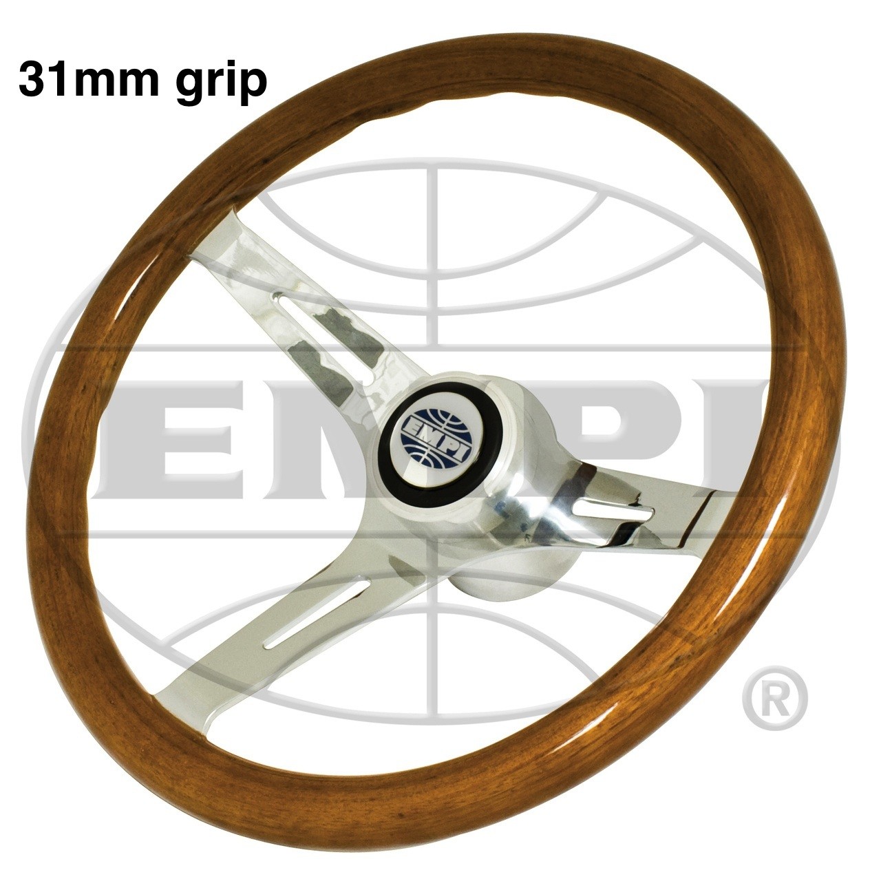 Classic Wood Steering Wheel 31mm grip with Boss Kit Bug & Ghia  Type 2 & Type 3
