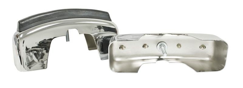 Chrome Bumper Guards with notch and impact strip PAIR