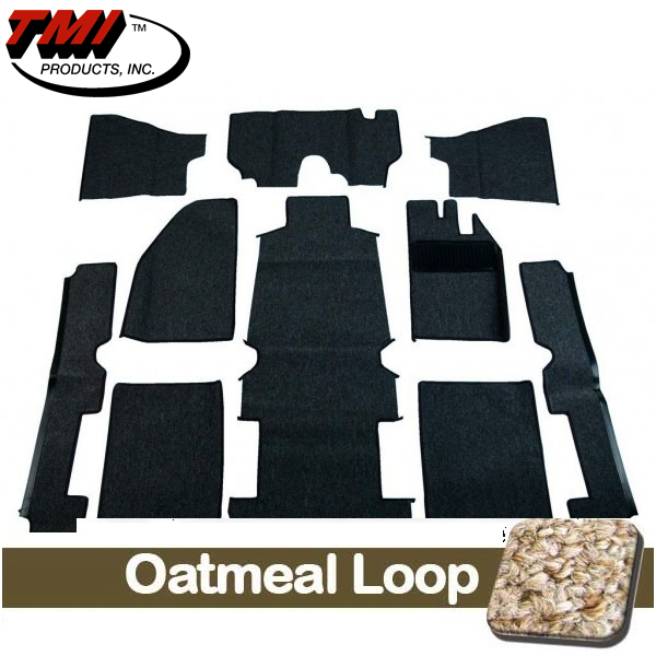 TMI Carpet Kit 10pc Bug 68-78 RHD W/Footrest OATMEAL Premium Loop with binding