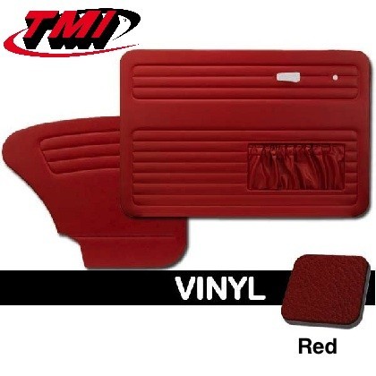 TMI OEM Classic Door Panels Bug 67-68 w/pockets Red 