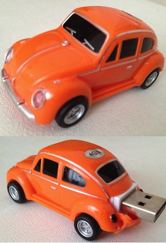 VW Beetle Car USB Memory Stick Flash Drive 4Gb  Orange