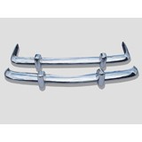 Stainless Steel Bumper Bars Karman Ghia EU Style With Overriders 56-71 PAIR