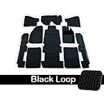 TMI Carpet Kit 10pc Super Bug 71-74 RHD with Binding, w/footrest, Black Loop