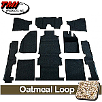 TMI Carpet Kit 10pc Bug 58-67 RHD W/Footrest OATMEAL Premium Loop with binding