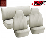 TMI VW Seat Upholstery, 1969-70 Bug, Front & rear, Basketweave Vinyl RED